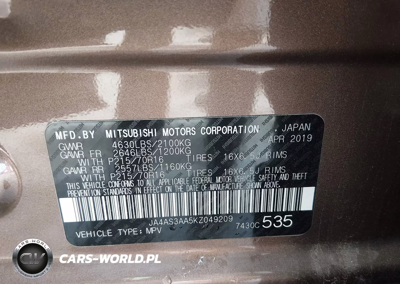 2019 Mitsubishi Eclipse Cross Es VIN:JA4AS3AA5KZ049209 - 9