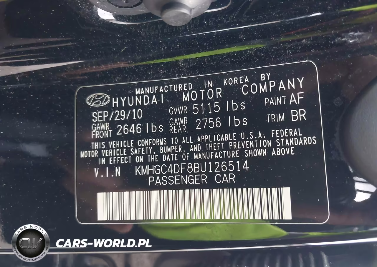 2011 Hyundai Genesis 4.6 VIN:KMHGC4DF8BU126514 - 9