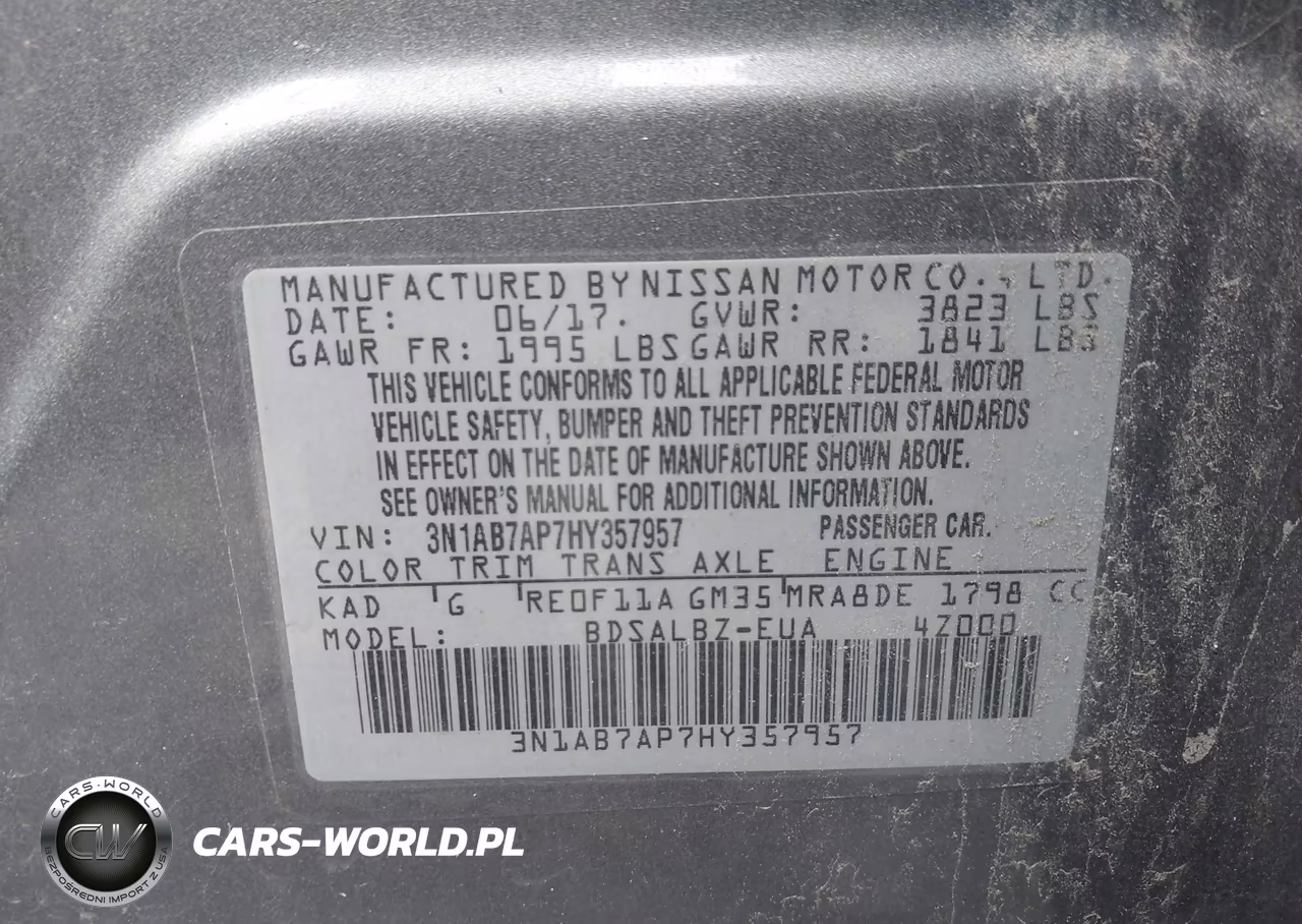 2017 Nissan Sentra S VIN:3N1AB7AP7HY357957 - 9