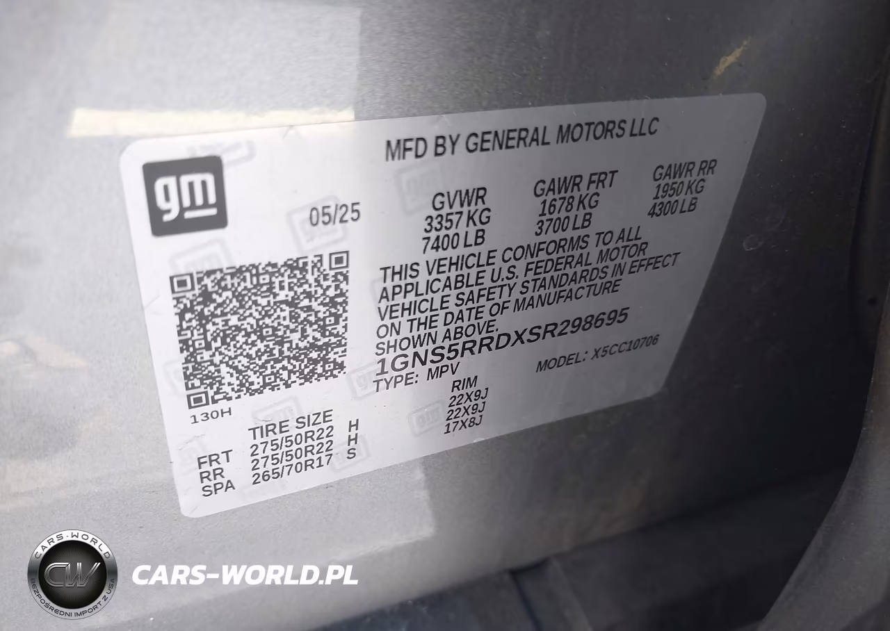 2025 Chevrolet Tahoe 2Wd Rst VIN:1GNS5RRDXSR298695 - 9