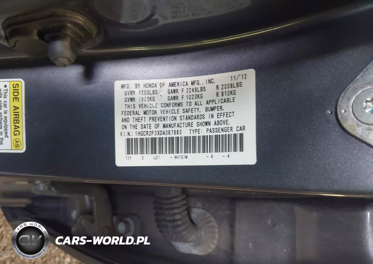 2013 Honda Accord Lx VIN:1HGCR2F3XDA067660 - 9