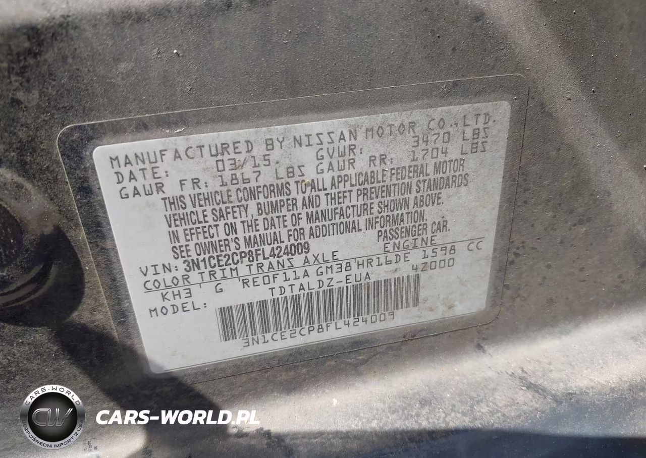 2015 Nissan Versa Note S (Sr)-S Plus-Sl-Sr-Sv VIN:3N1CE2CP8FL424009 - 9