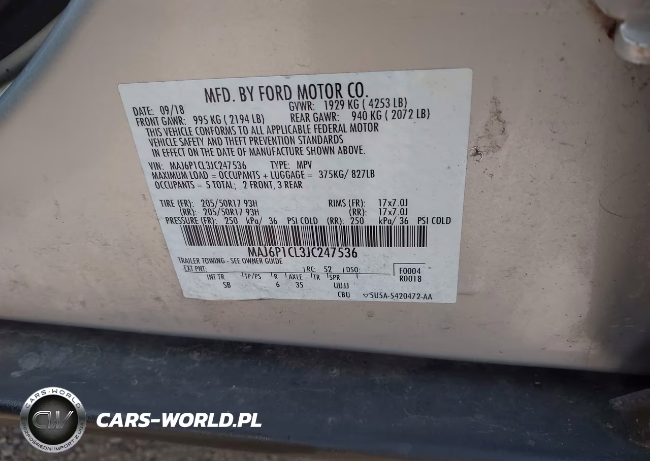 2018 Ford Ecosport Ses VIN:MAJ6P1CL3JC247536 - 9
