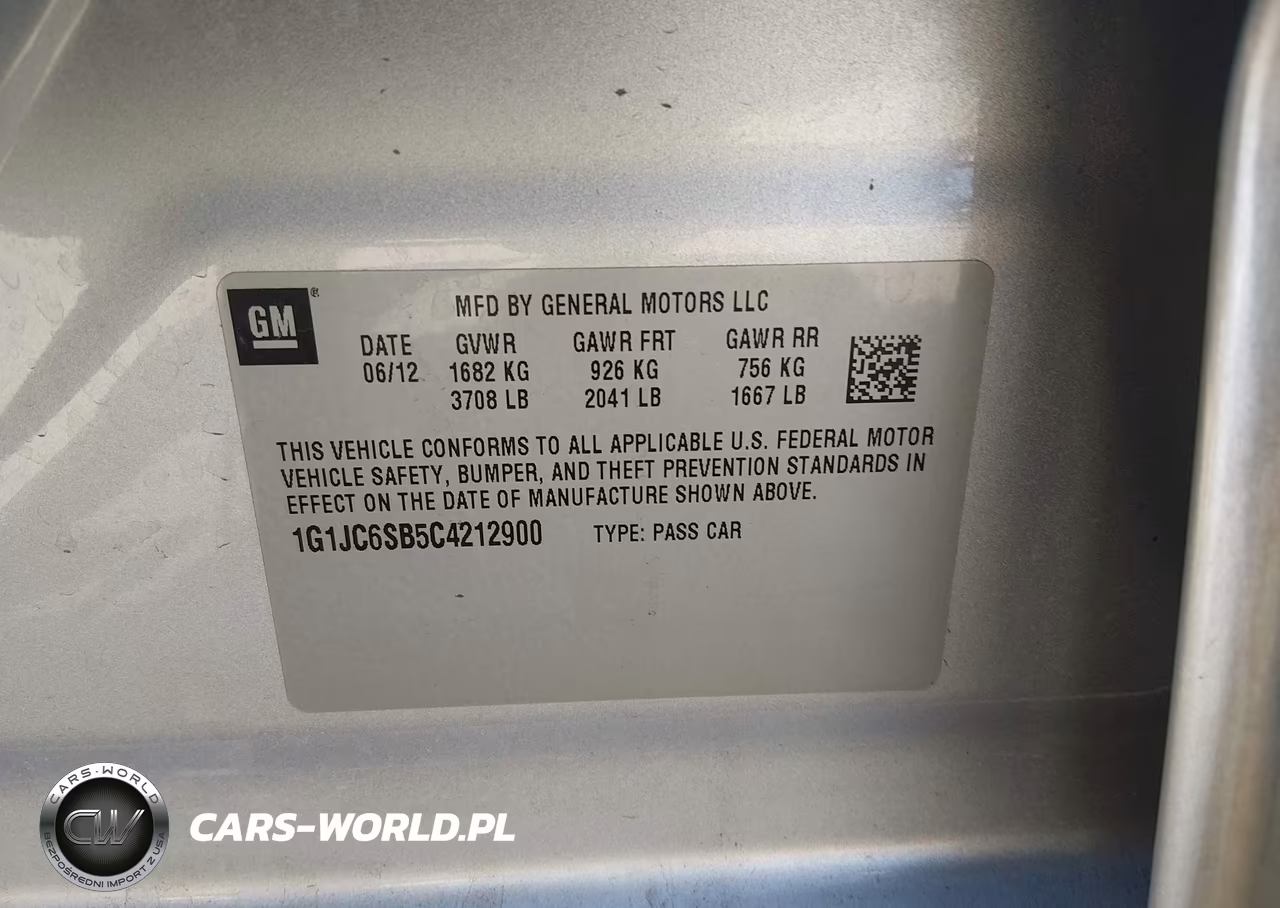 2012 Chevrolet Sonic Lt VIN:1G1JC6SB5C4212900 - 9