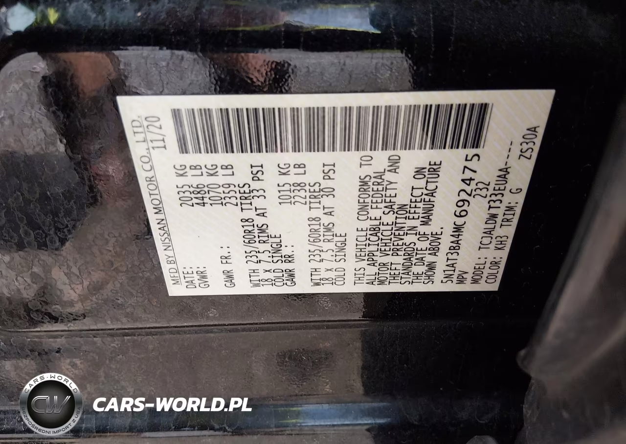 2021 Nissan Rogue Sv Fwd VIN:5N1AT3BA4MC692475 - 9