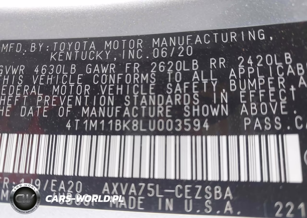 2020 Toyota Camry Se Awd VIN:4T1M11BK8LU003594 - 9