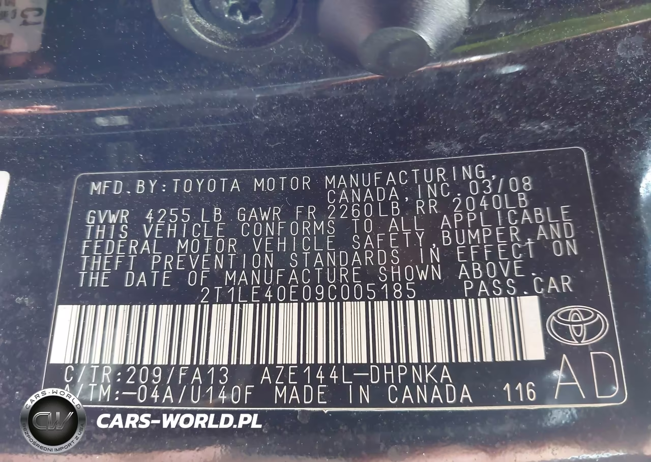 2009 Toyota Matrix S VIN:2T1LE40E09C005185 - 9