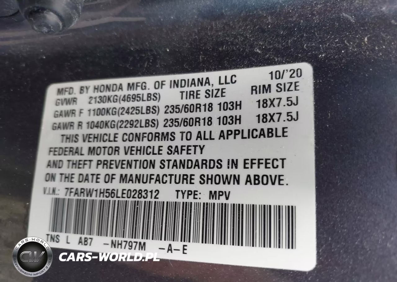 2020 Honda Cr-V 2Wd Ex VIN:7FARW1H56LE028312 - 9