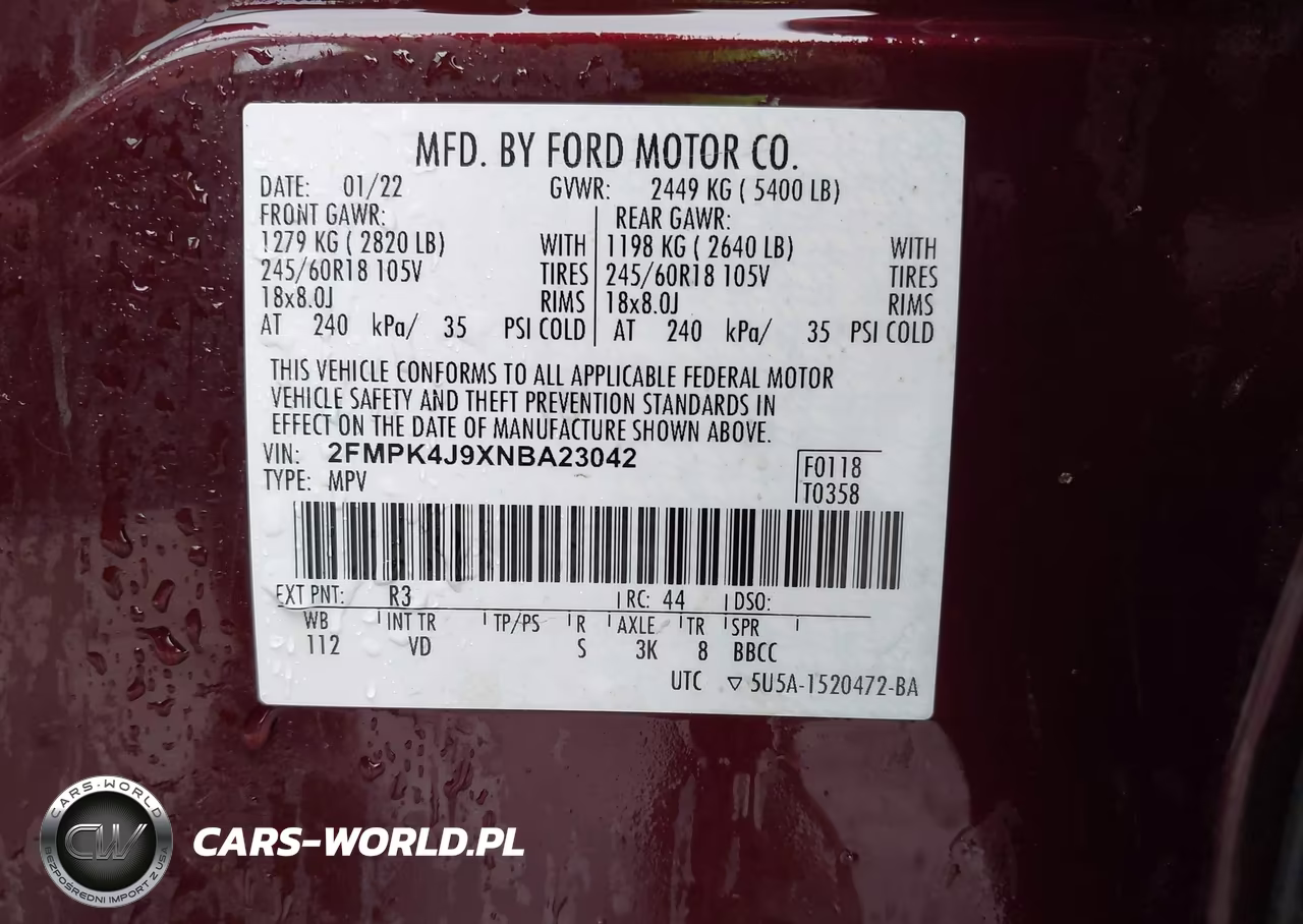 2022 Ford Edge Sel VIN:2FMPK4J9XNBA23042 - 9