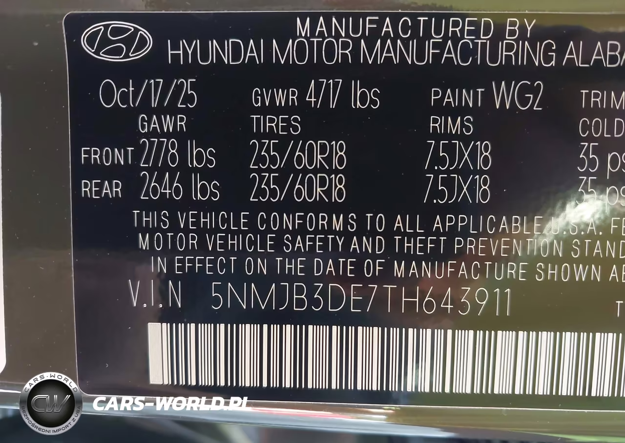 2026 Hyundai Tucson Sel VIN:5NMJB3DE7TH643911 - 9