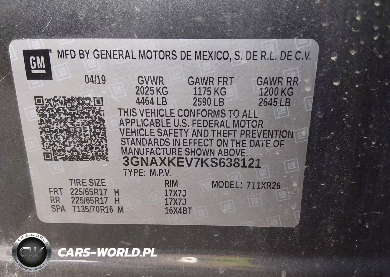 2019 Chevrolet Equinox Lt VIN:3GNAXKEV7KS638121 - 9