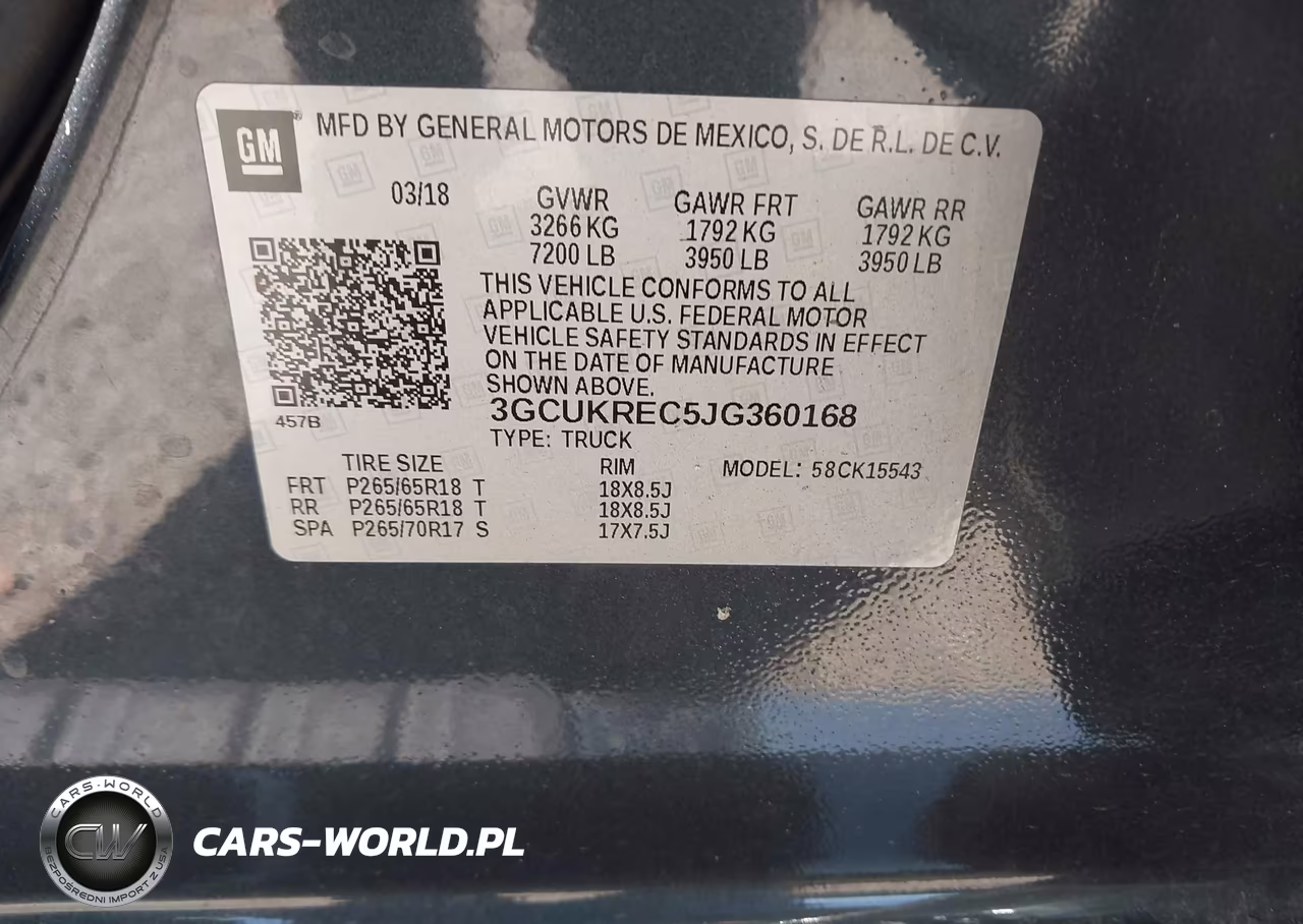 2018 Chevrolet Silverado 1500 2Lt VIN:3GCUKREC5JG360168 - 9