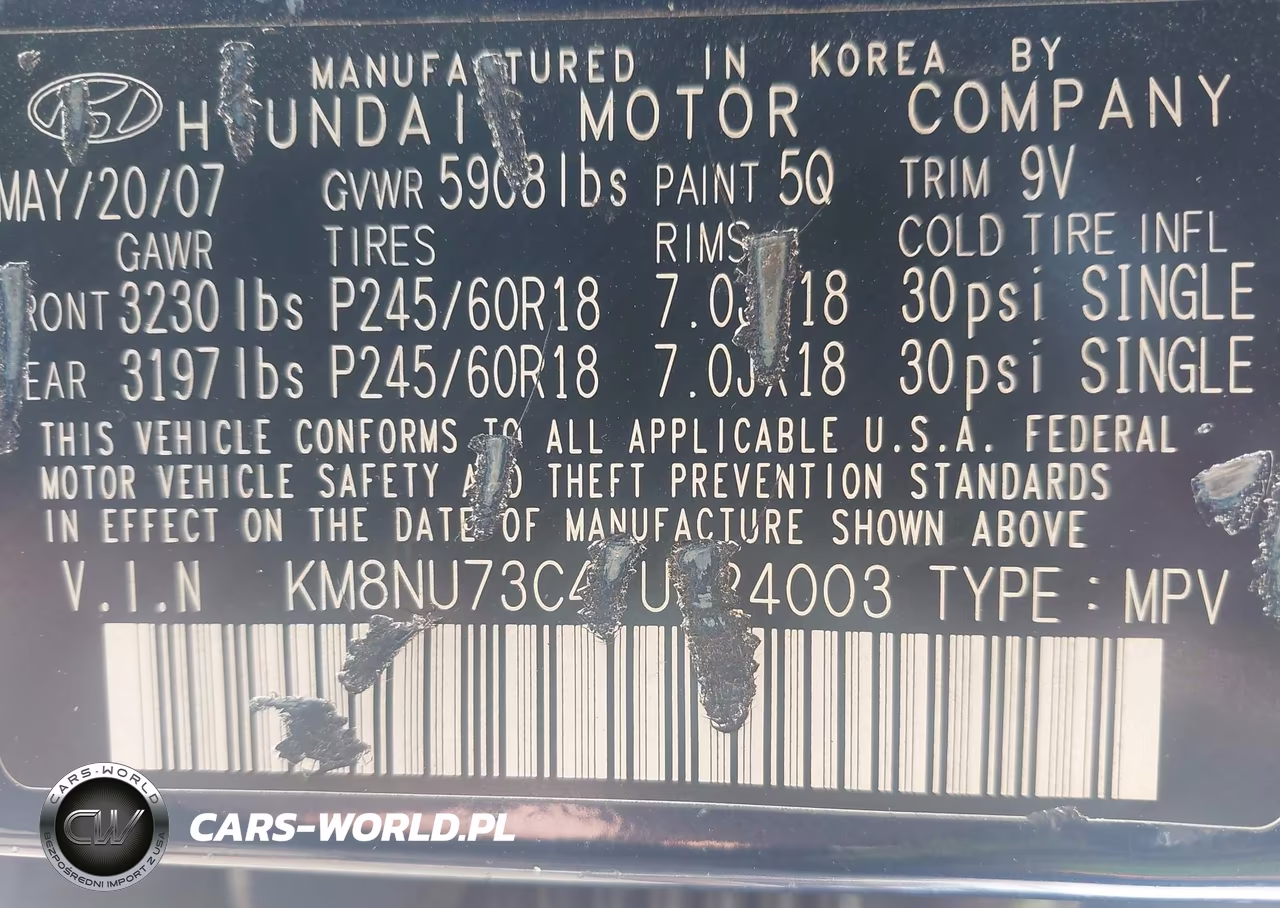 2007 Hyundai Veracruz Gls-Limited-Se VIN:KM8NU73C47U024003 - 9