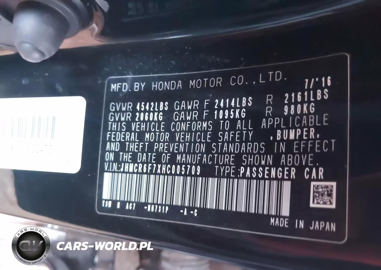 2017 Honda Accord Hybrid Touring VIN:JHMCR6F7XHC005709 - 9