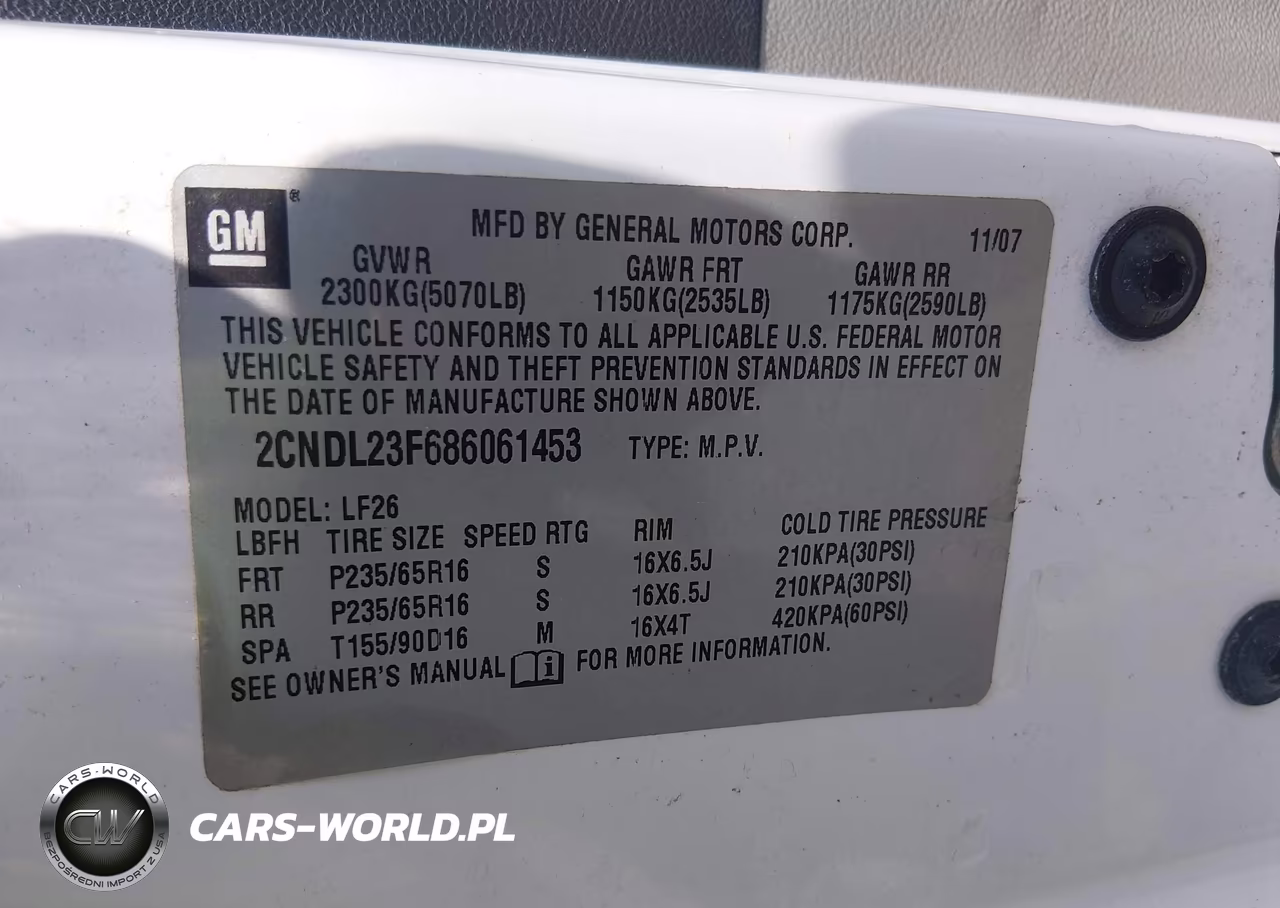 2008 Chevrolet Equinox Ls VIN:2CNDL23F686061453 - 9