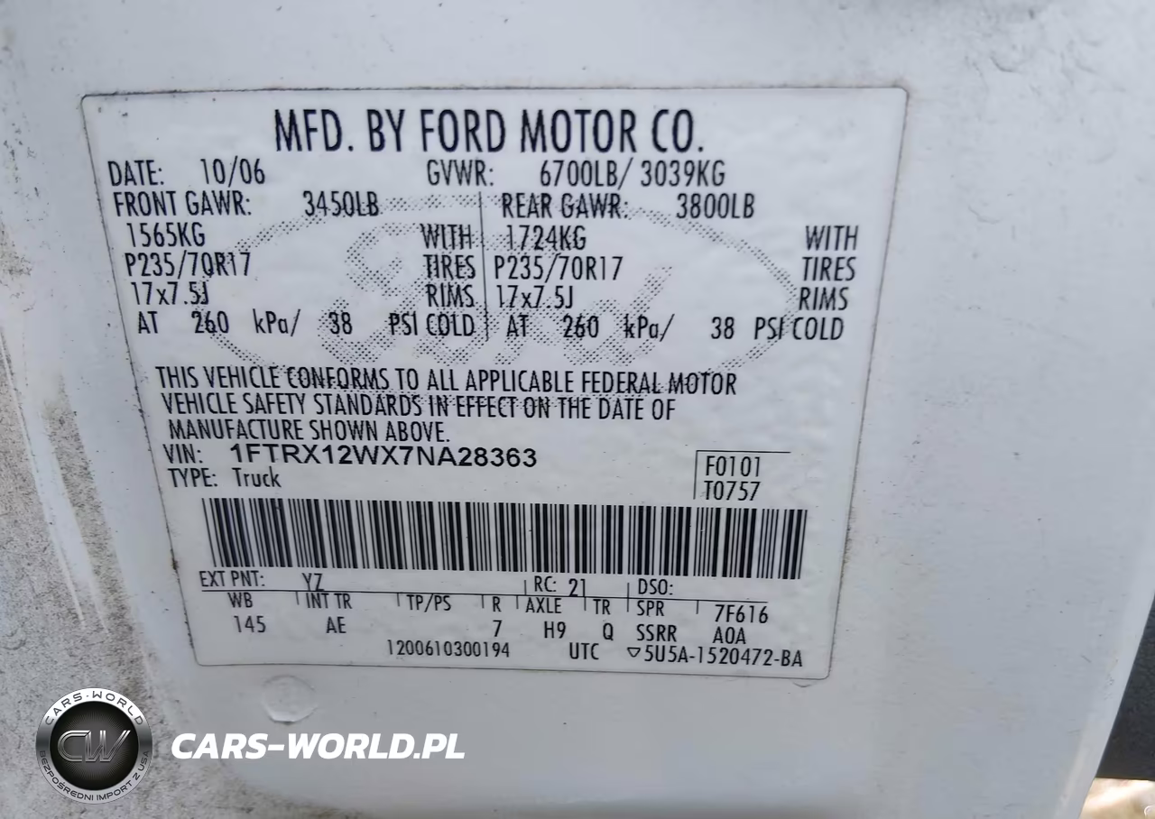 2007 Ford F-150 Stx-Xl-Xlt VIN:1FTRX12WX7NA28363 - 9