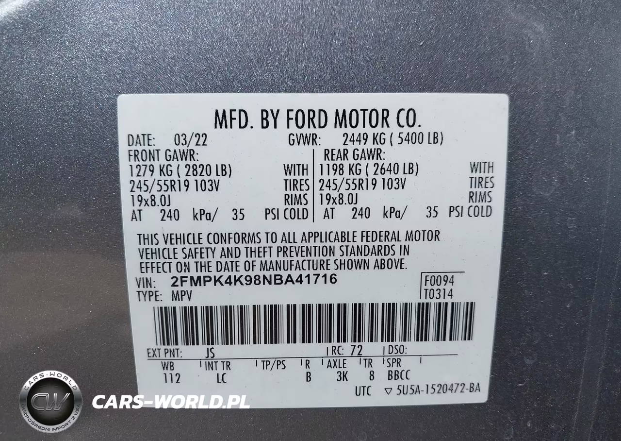 2022 Ford Edge Titanium VIN:2FMPK4K98NBA41716 - 9