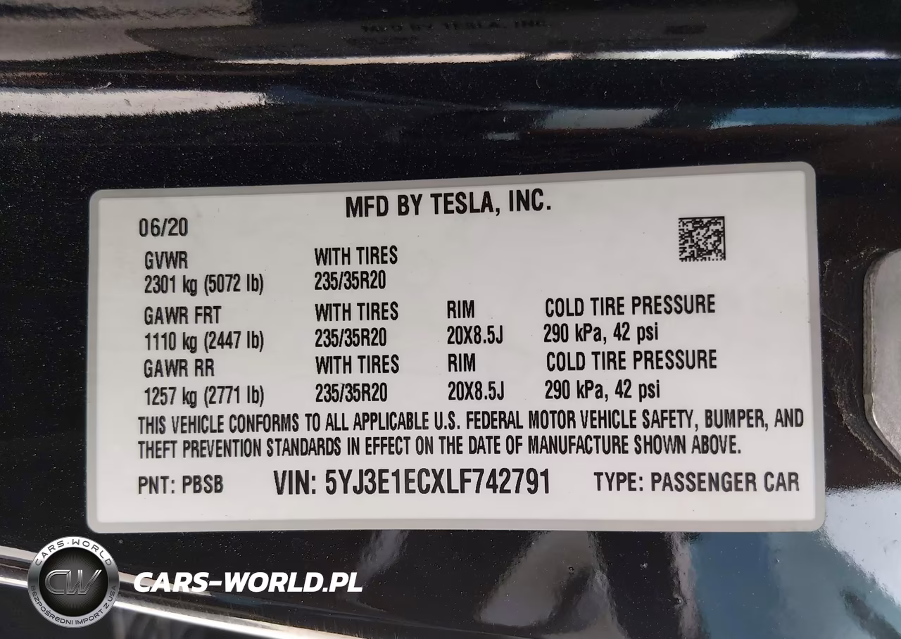 2020 Tesla Model 3 Performance Dual Motor All-Wheel Drive VIN:5YJ3E1ECXLF742791 - 9