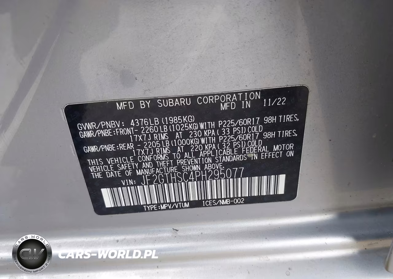 2023 Subaru Crosstrek Sport VIN:JF2GTHSC4PH295077 - 9