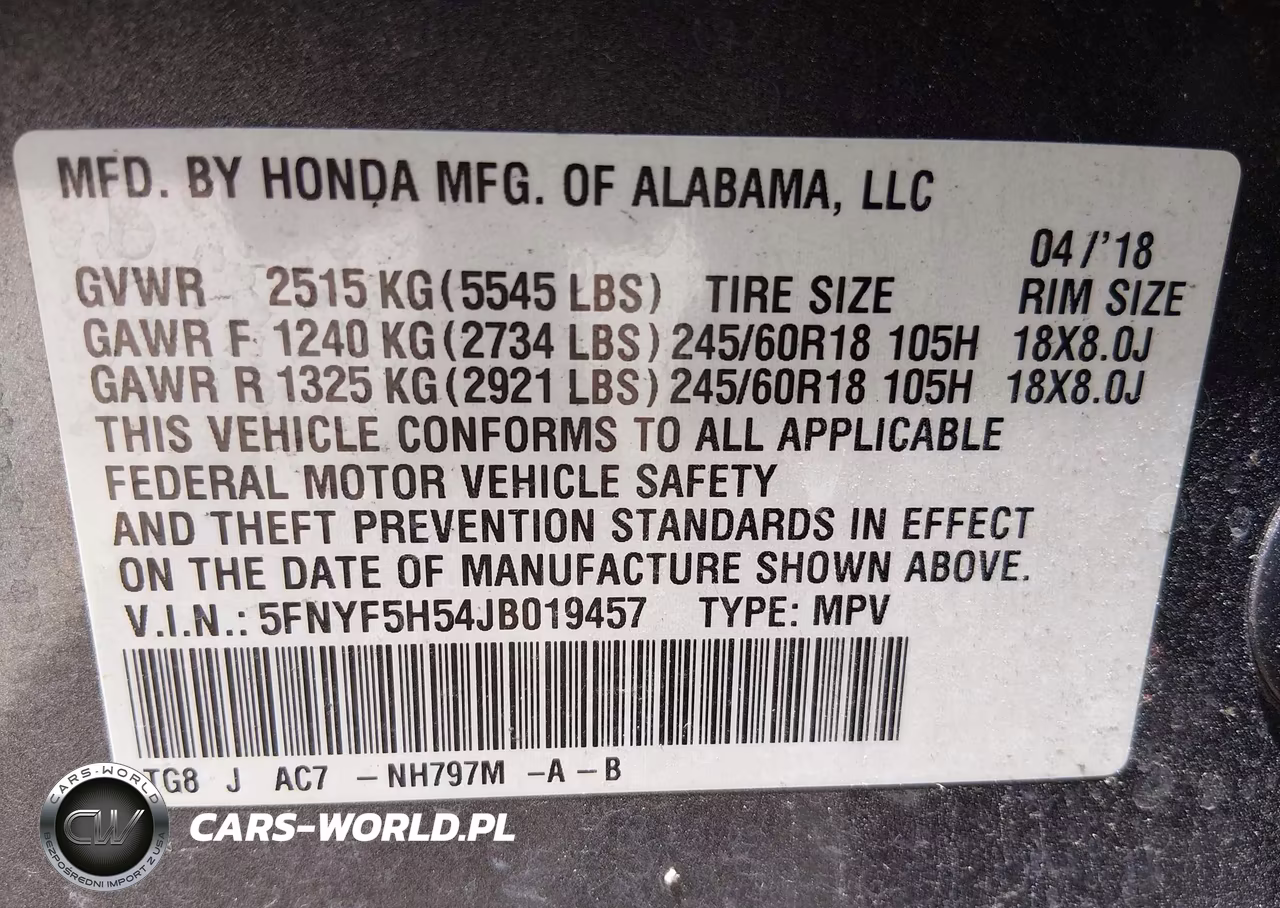 2018 Honda Pilot Ex-L VIN:5FNYF5H54JB019457 - 9