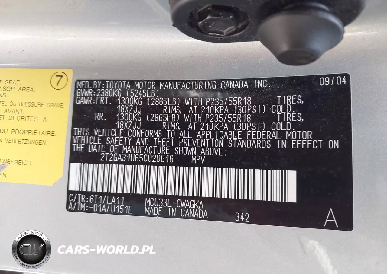 2005 Lexus Rx 330 VIN:2T2GA31U65C020616 - 9