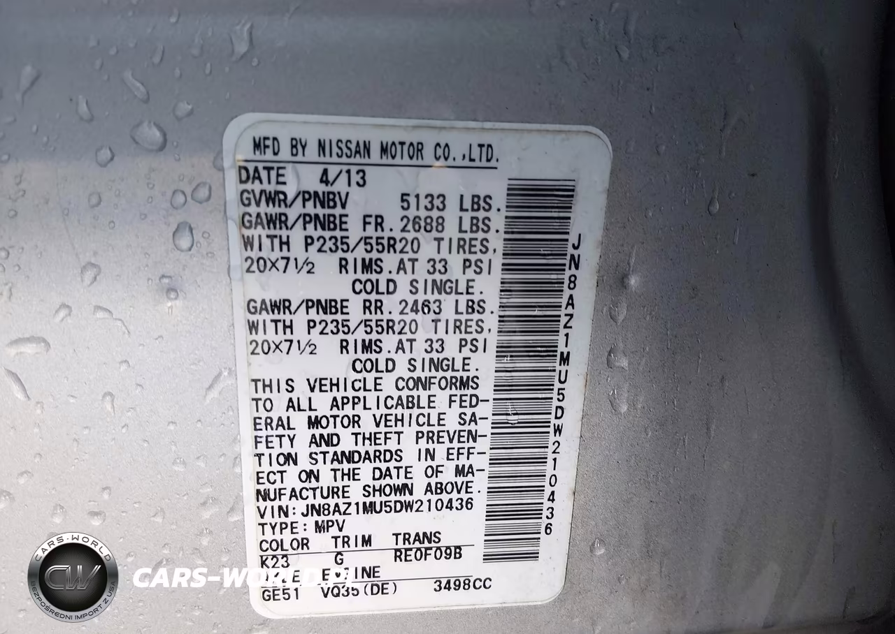 2013 Nissan Murano Le VIN:JN8AZ1MU5DW210436 - 9