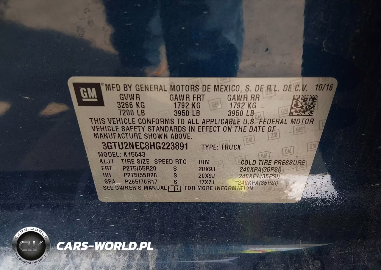 2017 GMC Sierra 1500 Slt VIN:3GTU2NEC8HG223891 - 9