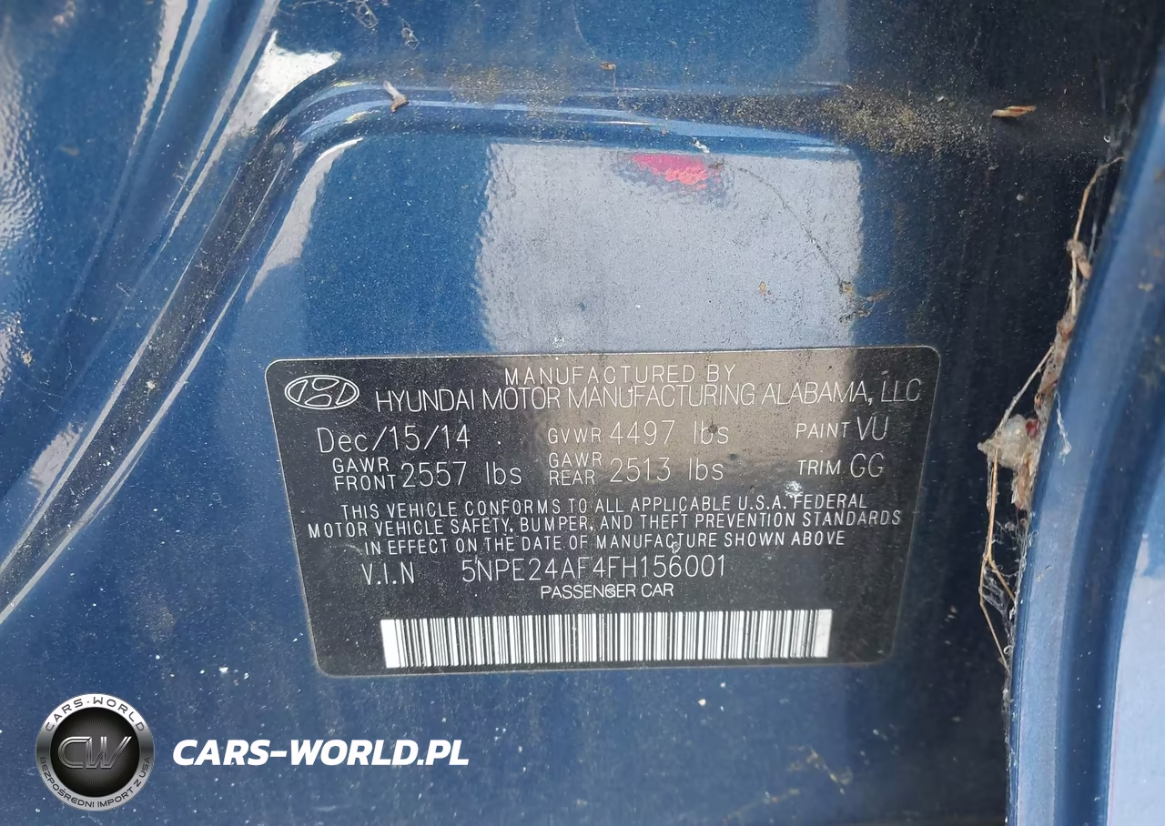 2015 Hyundai Sonata Se VIN:5NPE24AF4FH156001 - 9