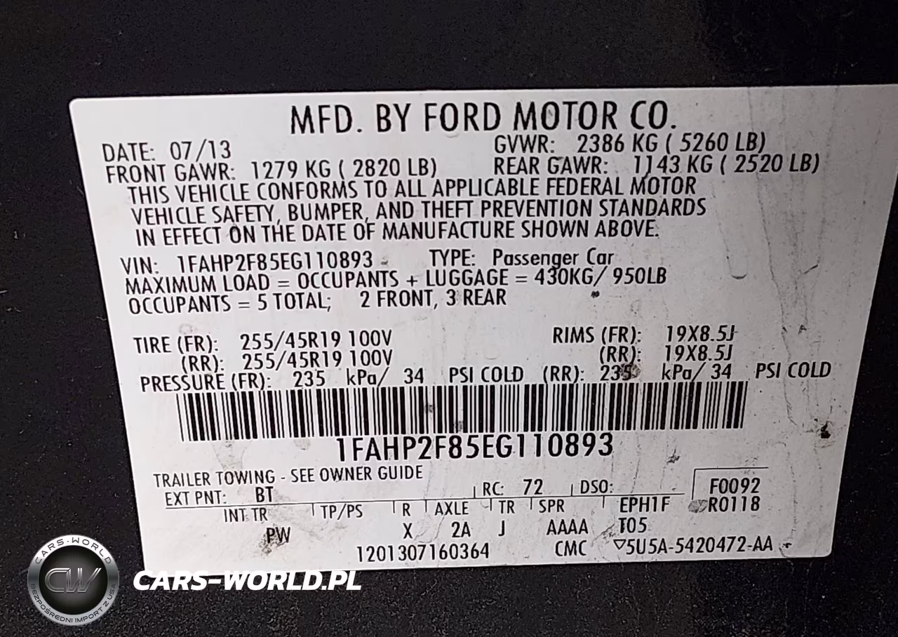 2014 Ford Taurus Limited VIN:1FAHP2F85EG110893 - 9