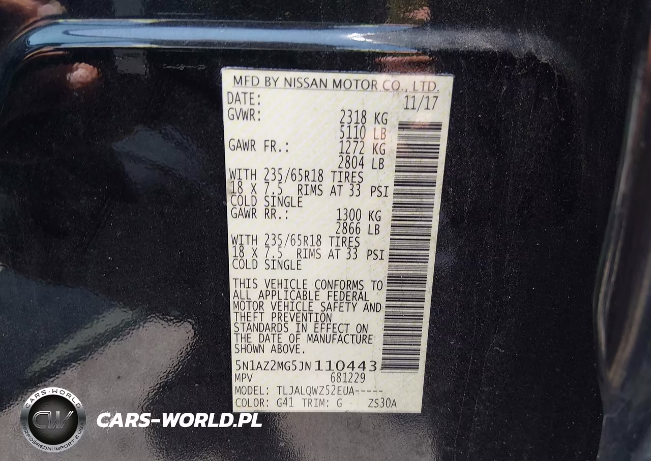 2018 Nissan Murano Sv VIN:5N1AZ2MG5JN110443 - 9