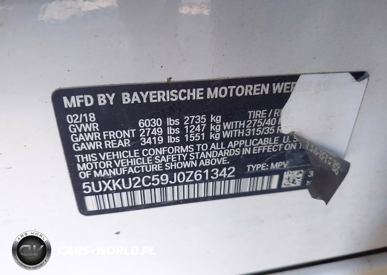 2018 BMW X6 xDrive35I VIN:5UXKU2C59J0Z61342 - 9
