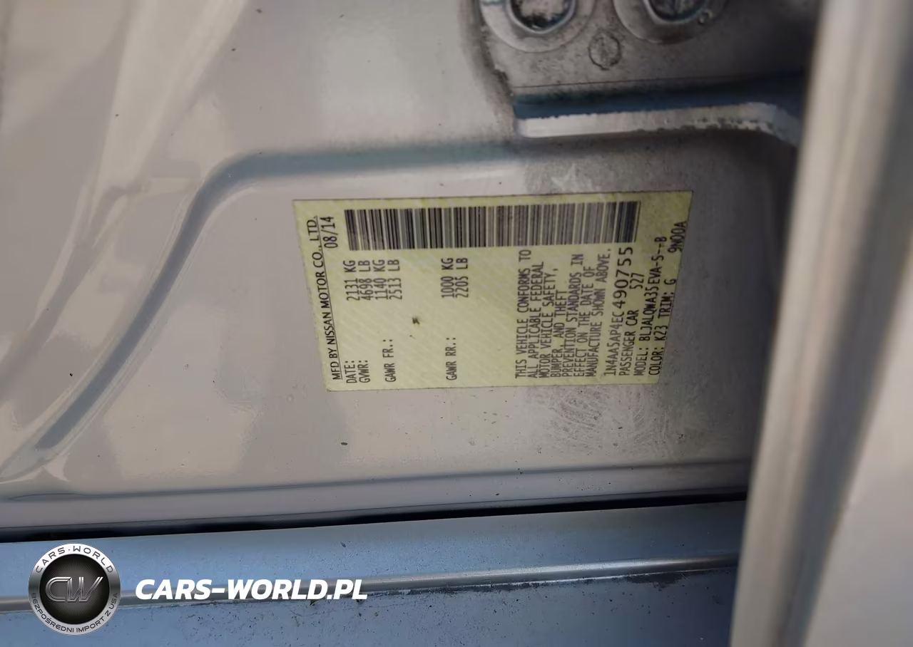 2014 Nissan Maxima 3.5 S VIN:1N4AA5AP4EC490755 - 9