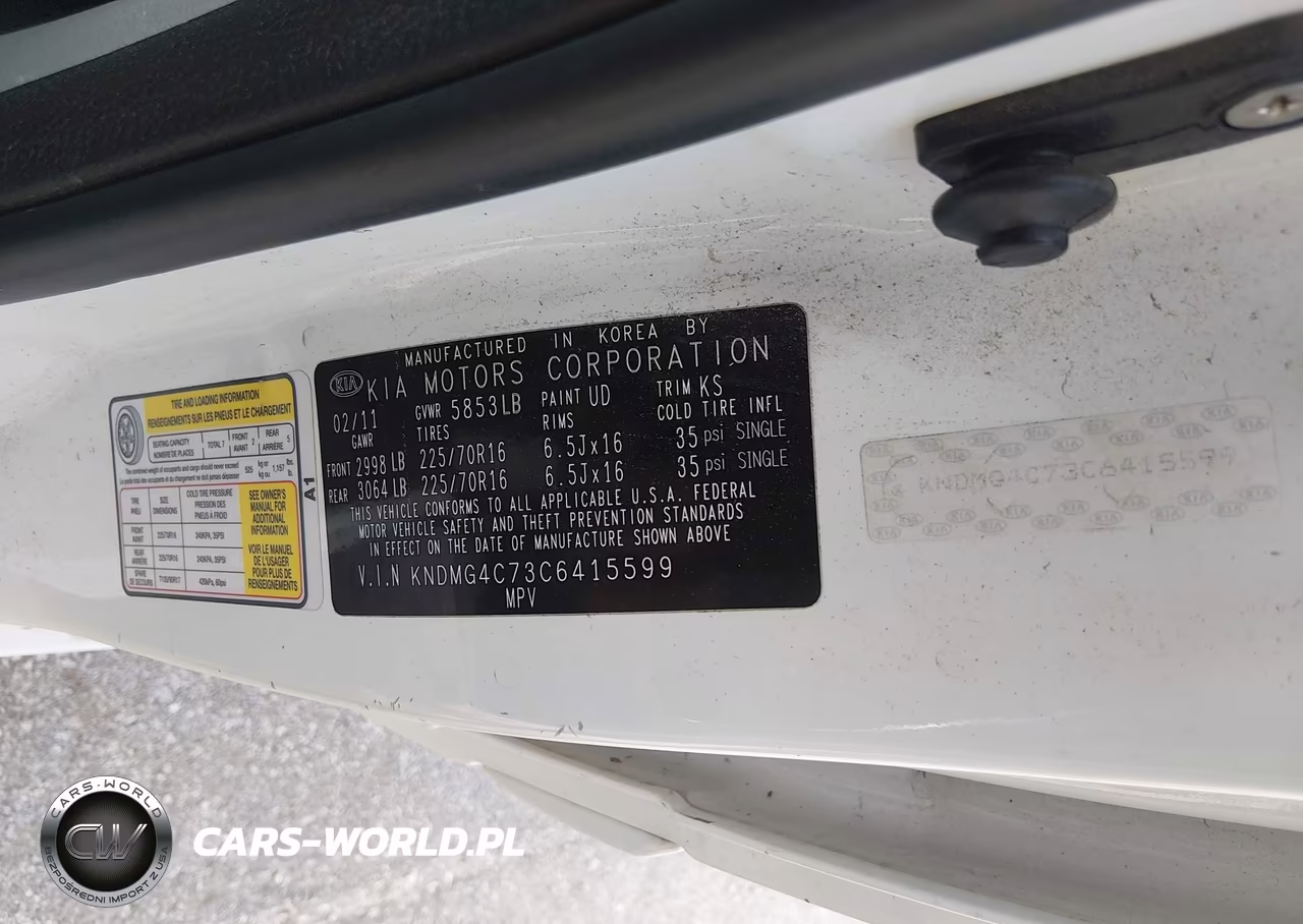 2012 Kia Sedona Lx VIN:KNDMG4C73C6415599 - 9