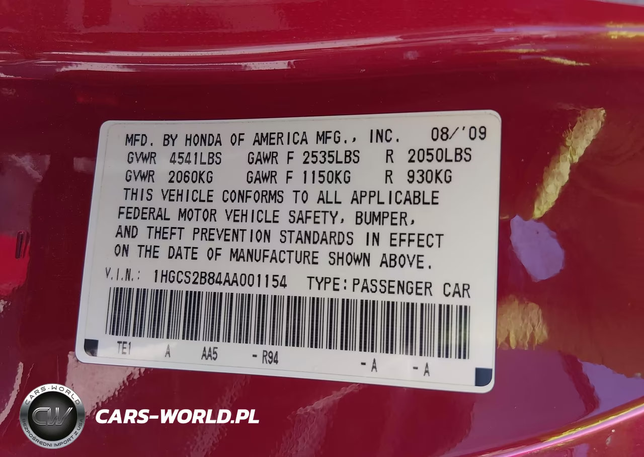 2010 Honda Accord 3.5 Ex-L VIN:1HGCS2B84AA001154 - 9