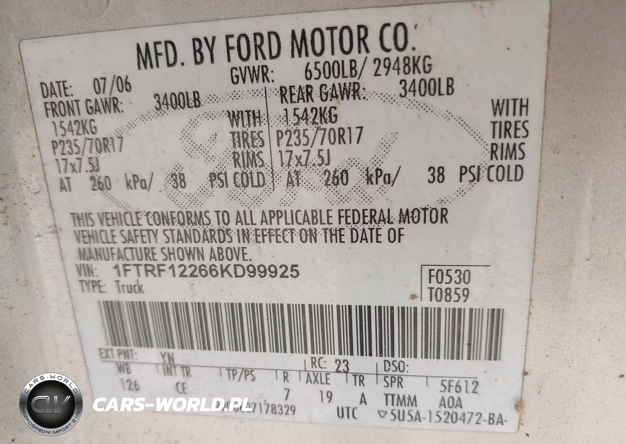 2006 Ford F-150 Stx-Xl-Xlt VIN:1FTRF12266KD99925 - 9