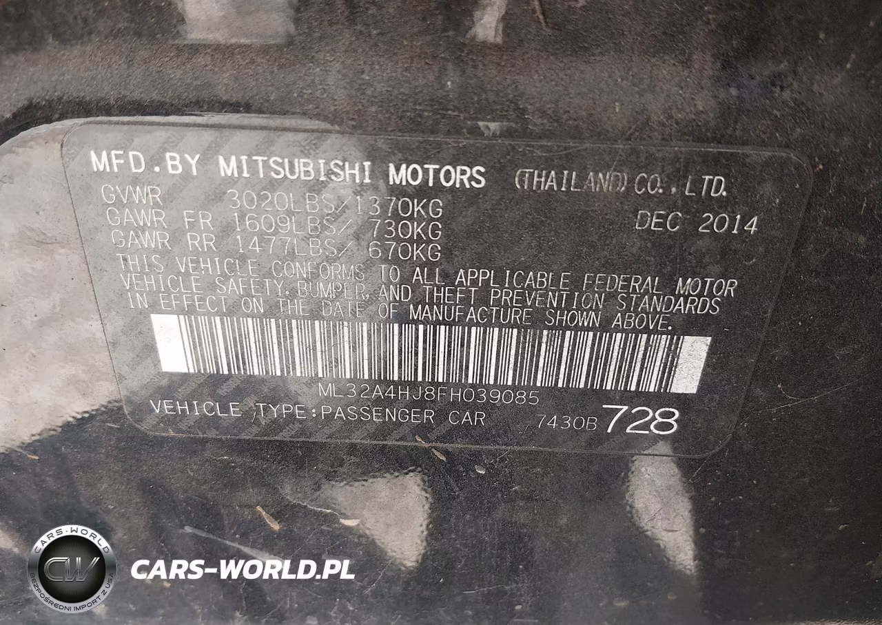 2015 Mitsubishi Mirage Es-Rf VIN:ML32A4HJ8FH039085 - 9