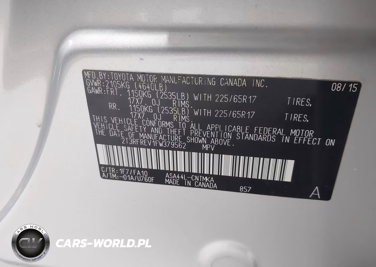 2015 Toyota Rav4 Xle VIN:2T3RFREV1FW379562 - 9