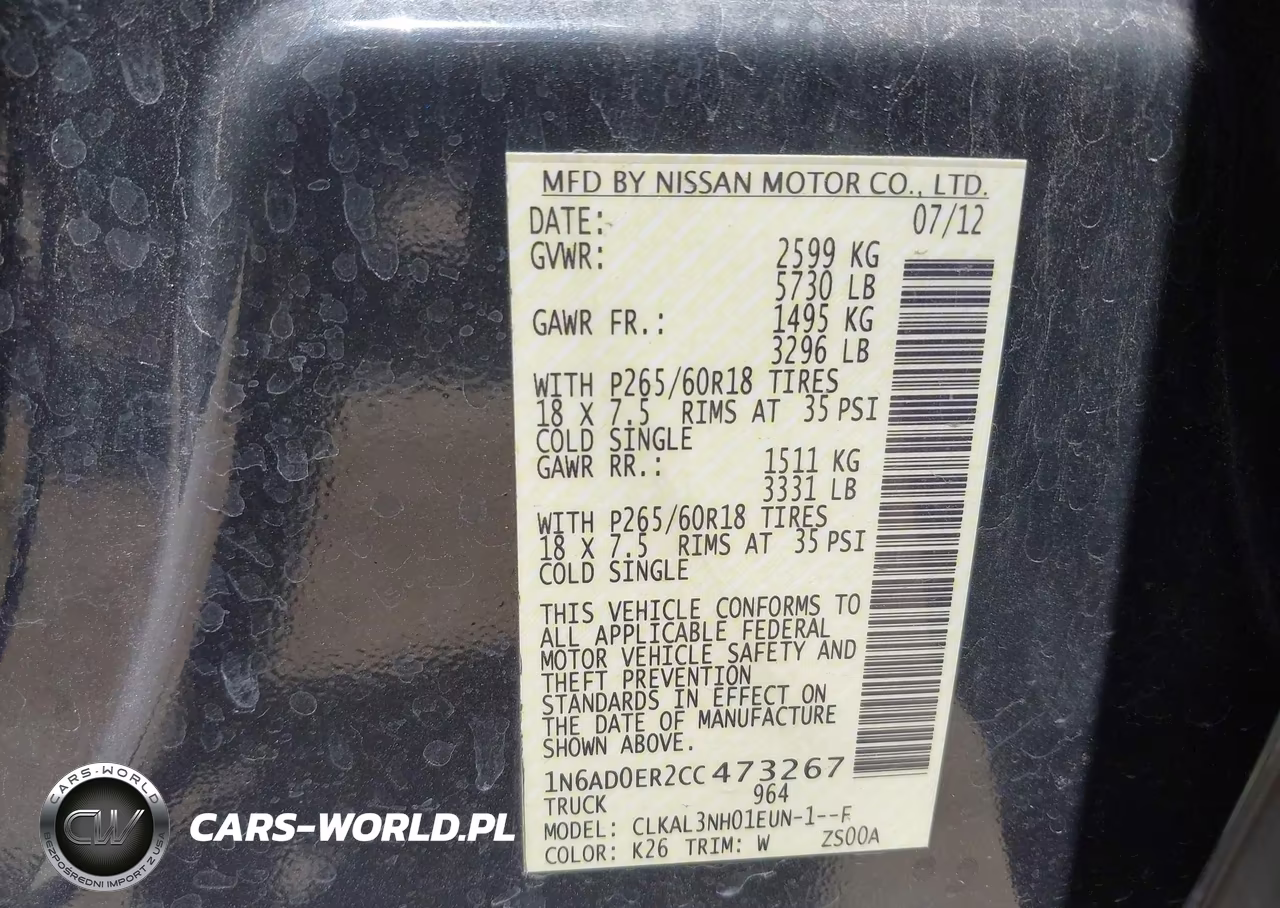 2012 Nissan Frontier Sl VIN:1N6AD0ER2CC473267 - 9