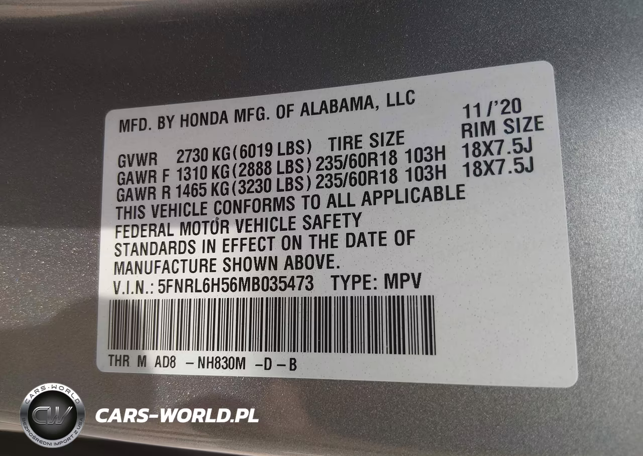 2021 Honda Odyssey Ex VIN:5FNRL6H56MB035473 - 9