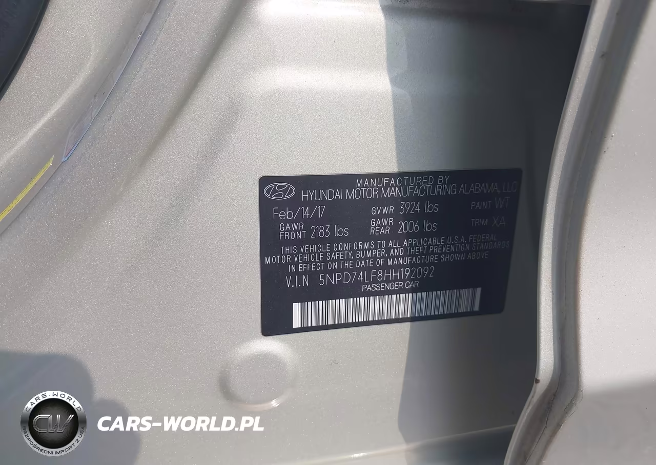 2017 Hyundai Elantra Se VIN:5NPD74LF8HH192092 - 9
