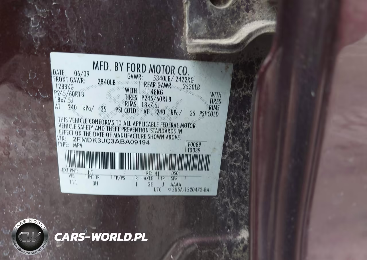 2010 Ford Edge Sel VIN:2FMDK3JC3ABA09194 - 9
