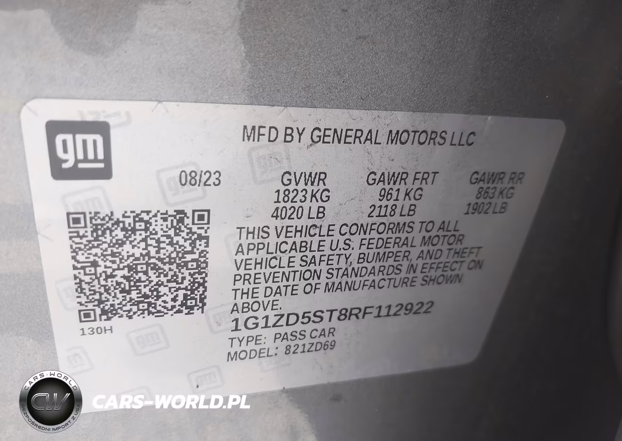 2024 Chevrolet Malibu Fwd 1Lt VIN:1G1ZD5ST8RF112922 - 9