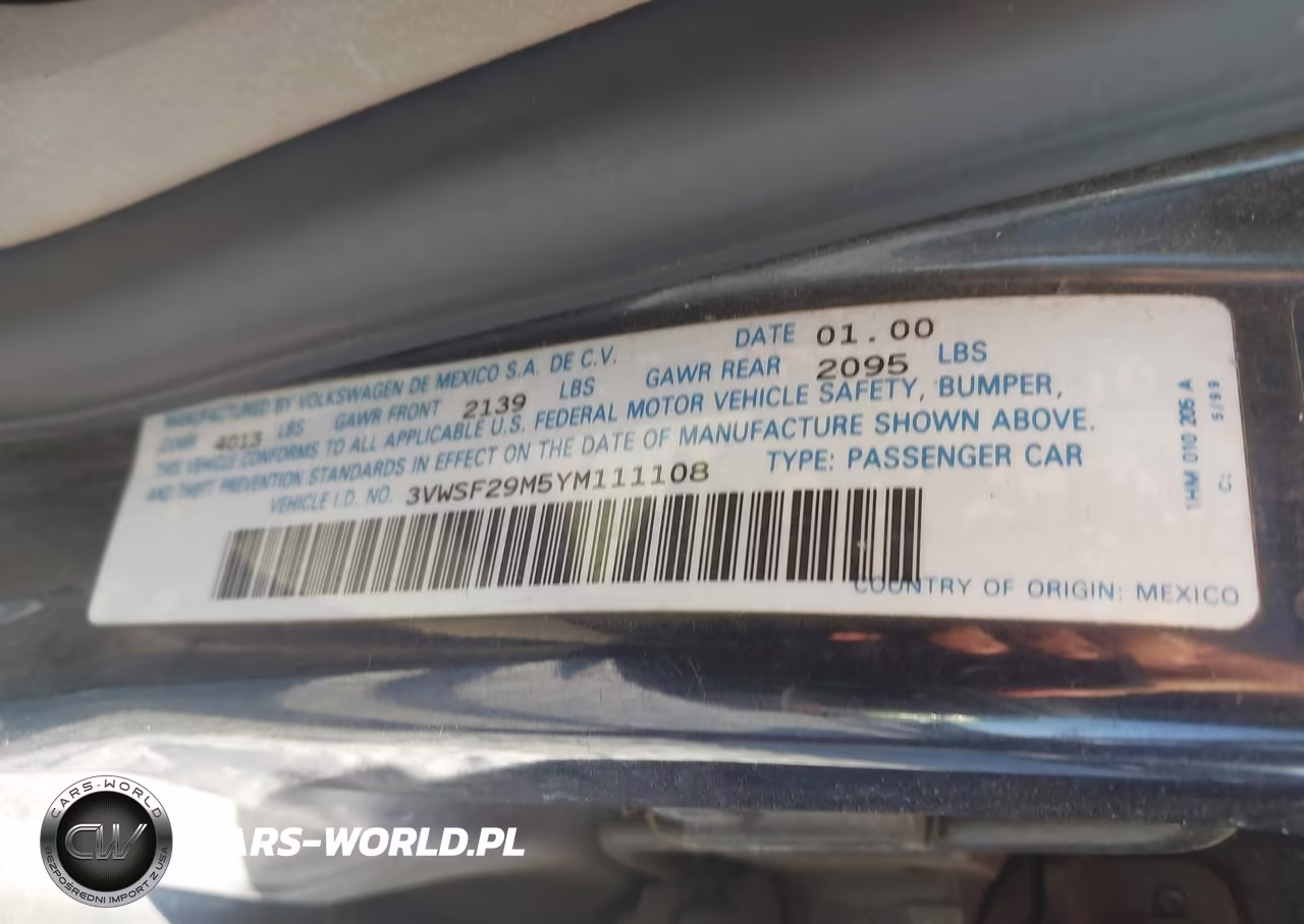 2000 Volkswagen Jetta Gls Tdi VIN:3VWSF29M5YM111108 - 9