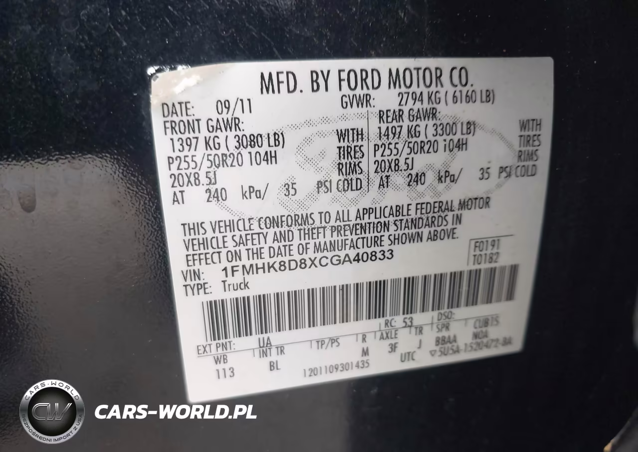 2012 Ford Explorer Xlt VIN:1FMHK8D8XCGA40833 - 9