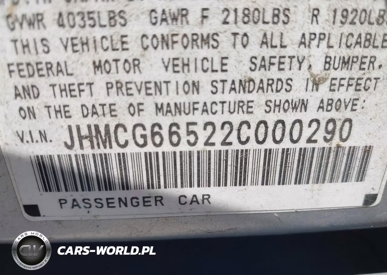 2002 Honda Accord 2.3 Lx VIN:JHMCG66522C000290 - 9