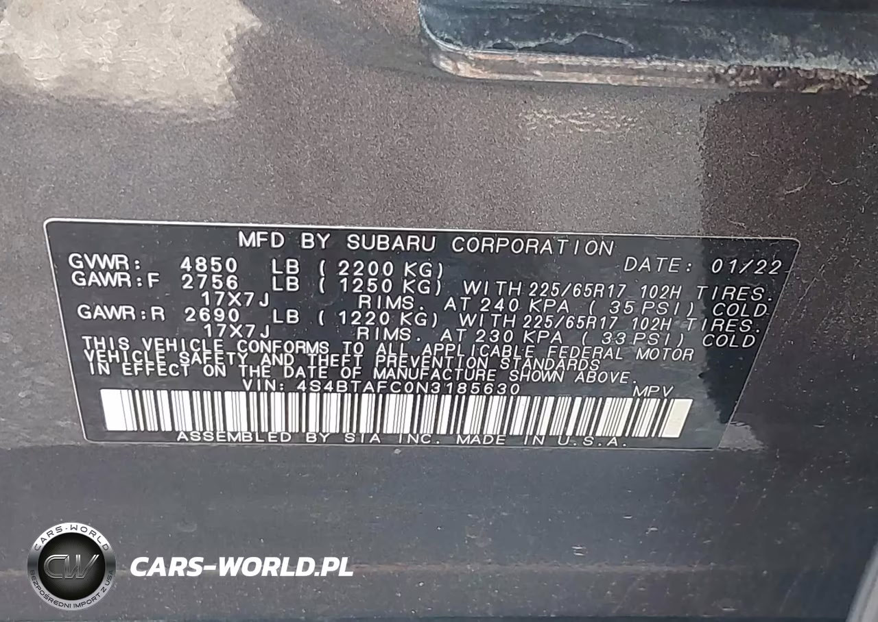 2022 Subaru Outback Premium VIN:4S4BTAFC0N3185630 - 9