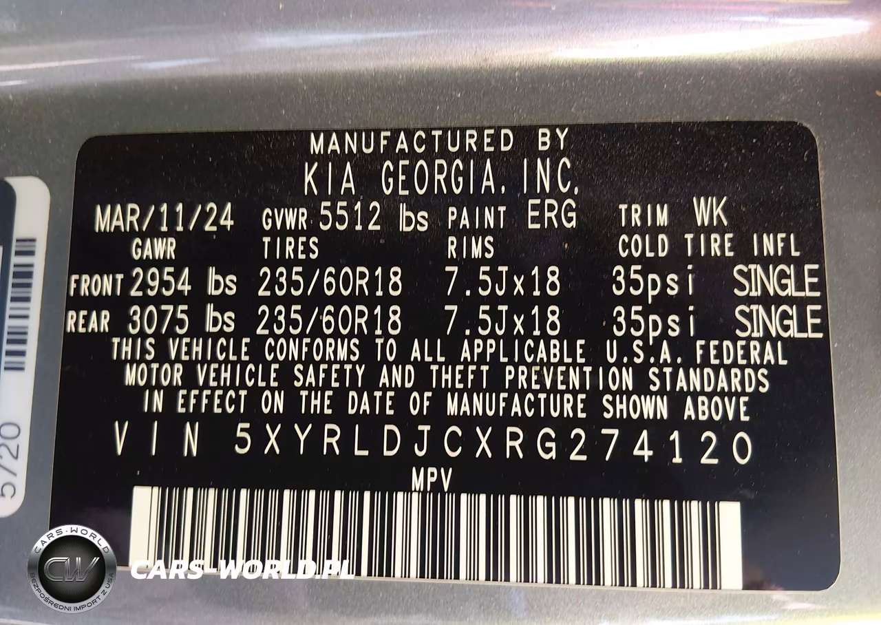 2024 Kia Sorento S VIN:5XYRLDJCXRG274120 - 9
