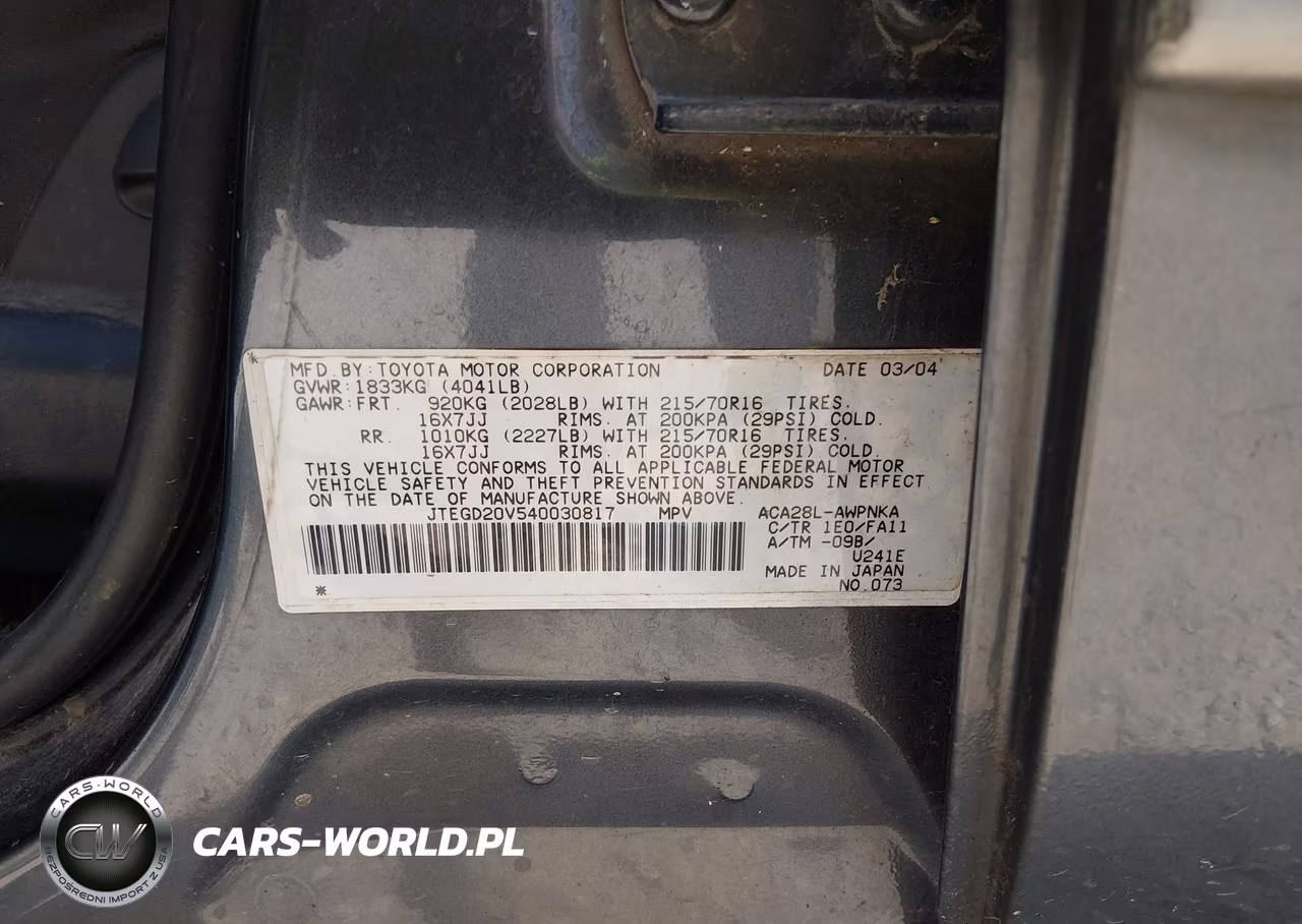 2004 Toyota Rav4 VIN:JTEGD20V540030817 - 9