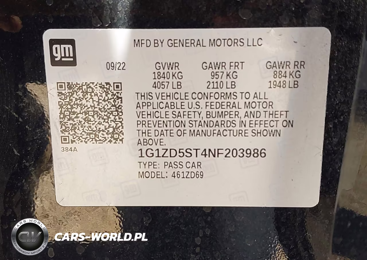 2022 Chevrolet Malibu Fwd Lt VIN:1G1ZD5ST4NF203986 - 9