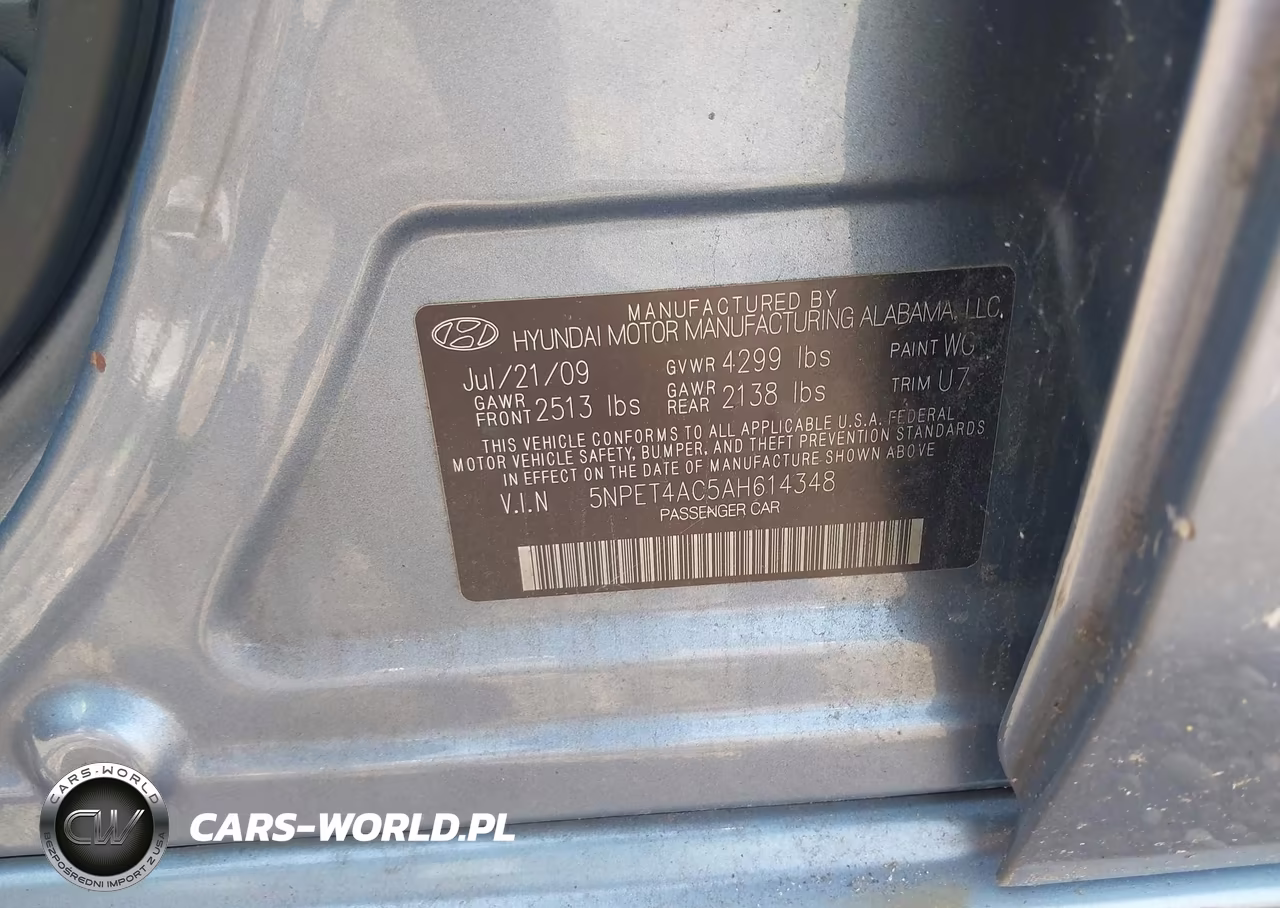 2010 Hyundai Sonata Gls VIN:5NPET4AC5AH614348 - 9